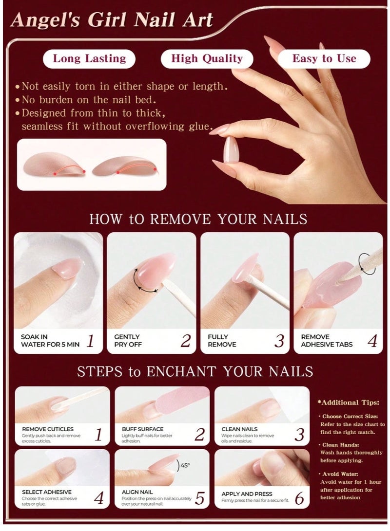 Shein 96Pcs/Box (4Mixed ) Short Oval Brown & Black & Red Colors Tip Press On Nails Short Acrylic Nail Tips Full Cover False Nail ,Contain 1Pc Jelly Glue And 1Pc Nail File,With Storage Box As For Suitable For Women And Girls Daily Life And Party Use Nail Supplies Nails - Image 5